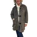 Brown Two Tone Alpaca Wool Jacket Black Buttons, handmade in Seattle by Angela Ehrig