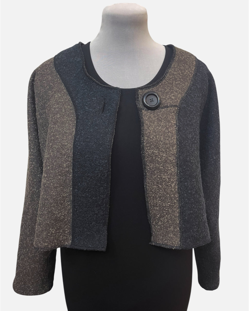 Charcoal Brown Alpaca Wool Bolero Knobby Weave | Engayla