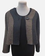 Charcoal Brown Alpaca Wool Bolero Knobby Weave | Engayla
