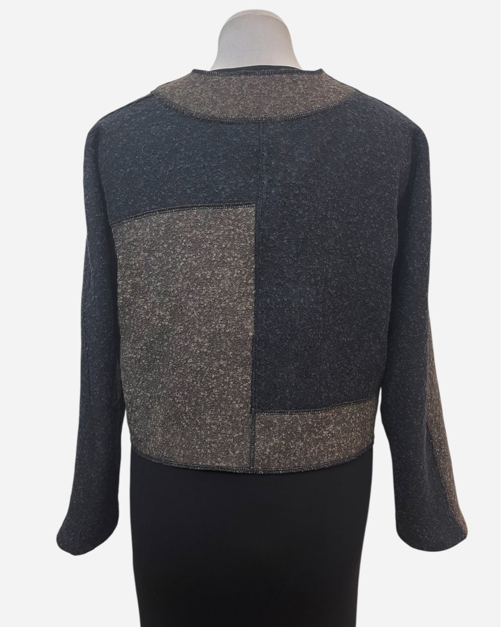 Charcoal Brown Alpaca Wool Bolero Knobby Weave | Engayla