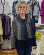 Charcoal Brown Alpaca Wool Bolero Knobby Weave | Engayla
