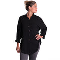 Black Cotton Gauze Boyfriend Shirt Vintage Buttons, handmade in Seattle by Angela Ehrig