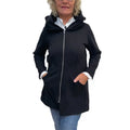 Black Tencel Hoodie Jacket - Long Zip Coat with Oversized Hood, handmade in Seattle by Angela Ehrig