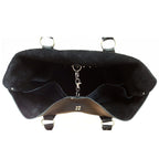 Black Leather Purse Riveted Silver 5 Pocket 14in | Engayla