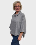 Black White Wool Polyester Mini Houndstooth Tunic | Engayla