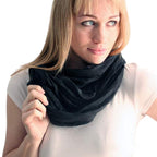 Black Habotai Silk Infinity Scarf 88 Inch Loop | Engayla