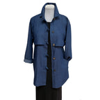 Denim Trench Jacket | Vintage Buttons | High Collar
