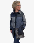 Navy Denim Cotton Linen Upcycled Jacket Remnants | Engayla