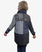 Navy Denim Cotton Linen Upcycled Jacket Remnants | Engayla