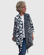 Grey Black White Silk Charmeuse Jacket Shawl Collar Engayla