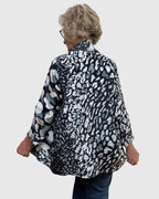 Grey Black White Silk Charmeuse Jacket Shawl Collar Engayla