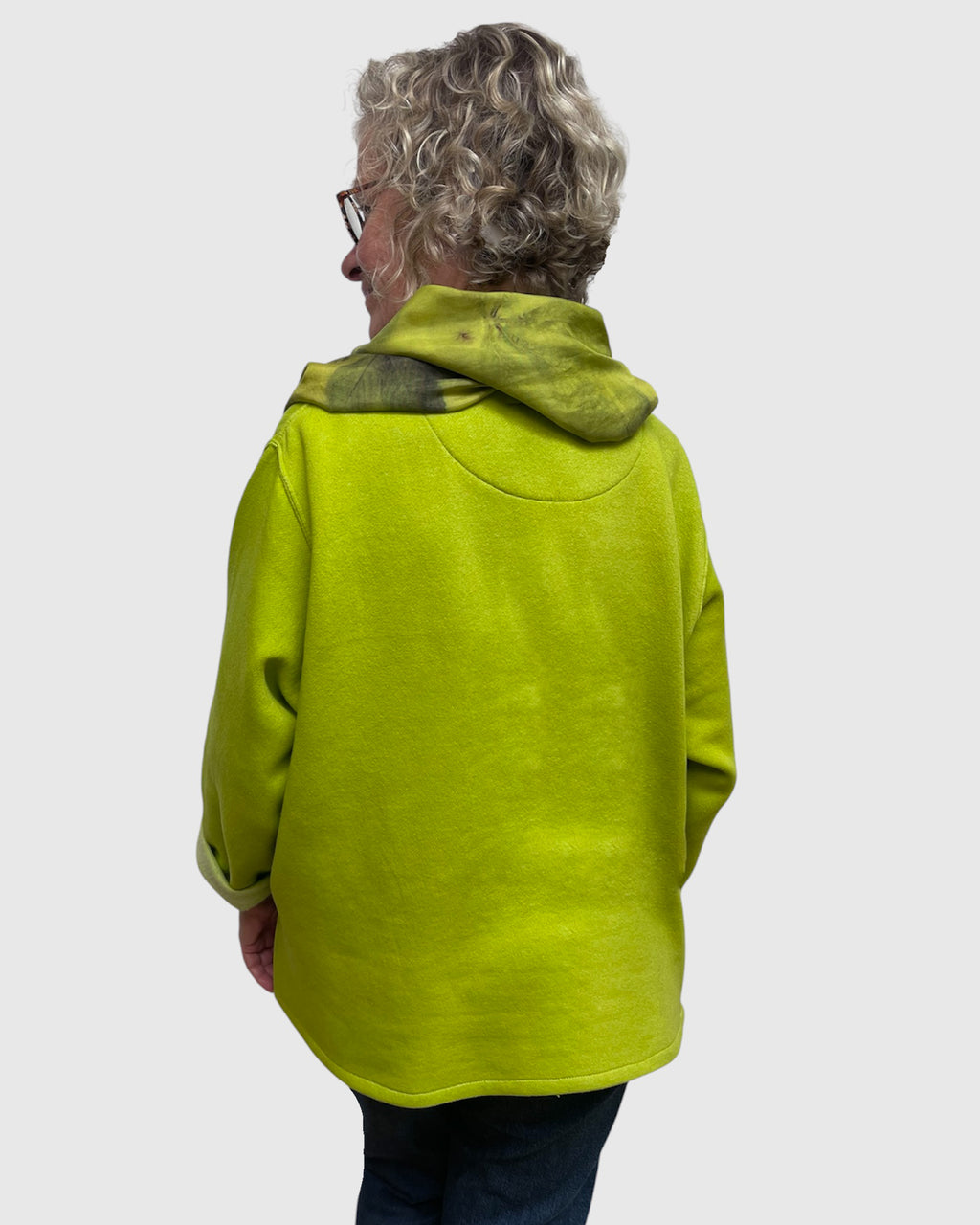 Chartreuse Cotton Sweatshirt Tunic Hi Lo | Engayla