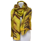 Chartreuse Eco Print Silk Scarf Fireweed Hand Dyed | Engayla