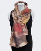 Copper Rust Silk Scarf Tulip Tree Eco Print | Engayla