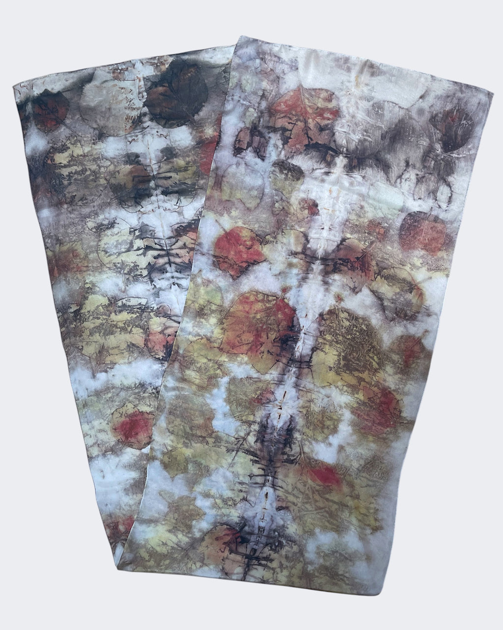 Copper Rust Silk Scarf Tulip Tree Eco Print | Engayla