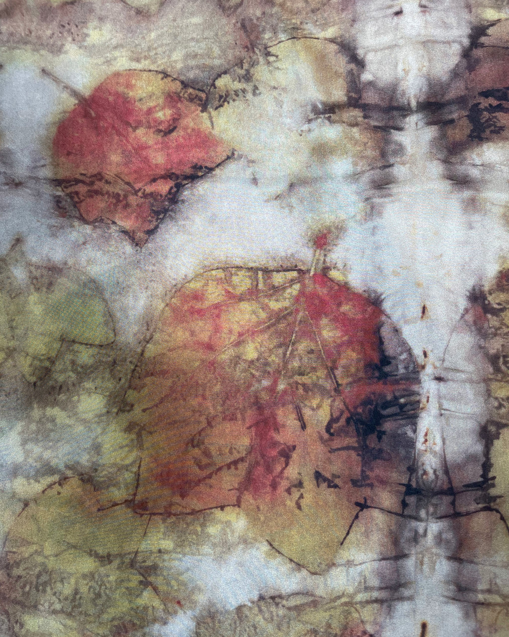 Copper Rust Silk Scarf Tulip Tree Eco Print | Engayla