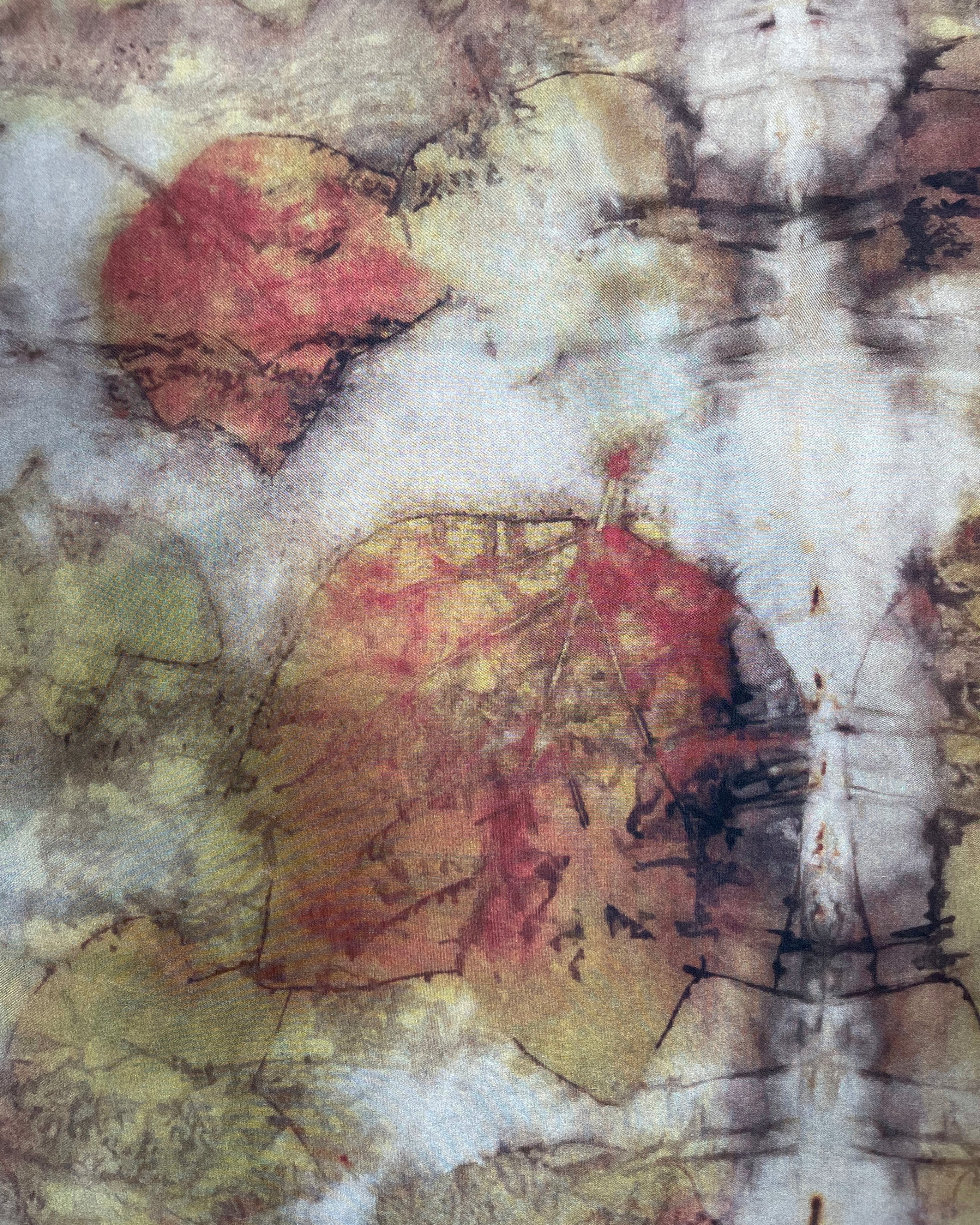 Copper Rust Silk Scarf Tulip Tree Eco Print | Engayla
