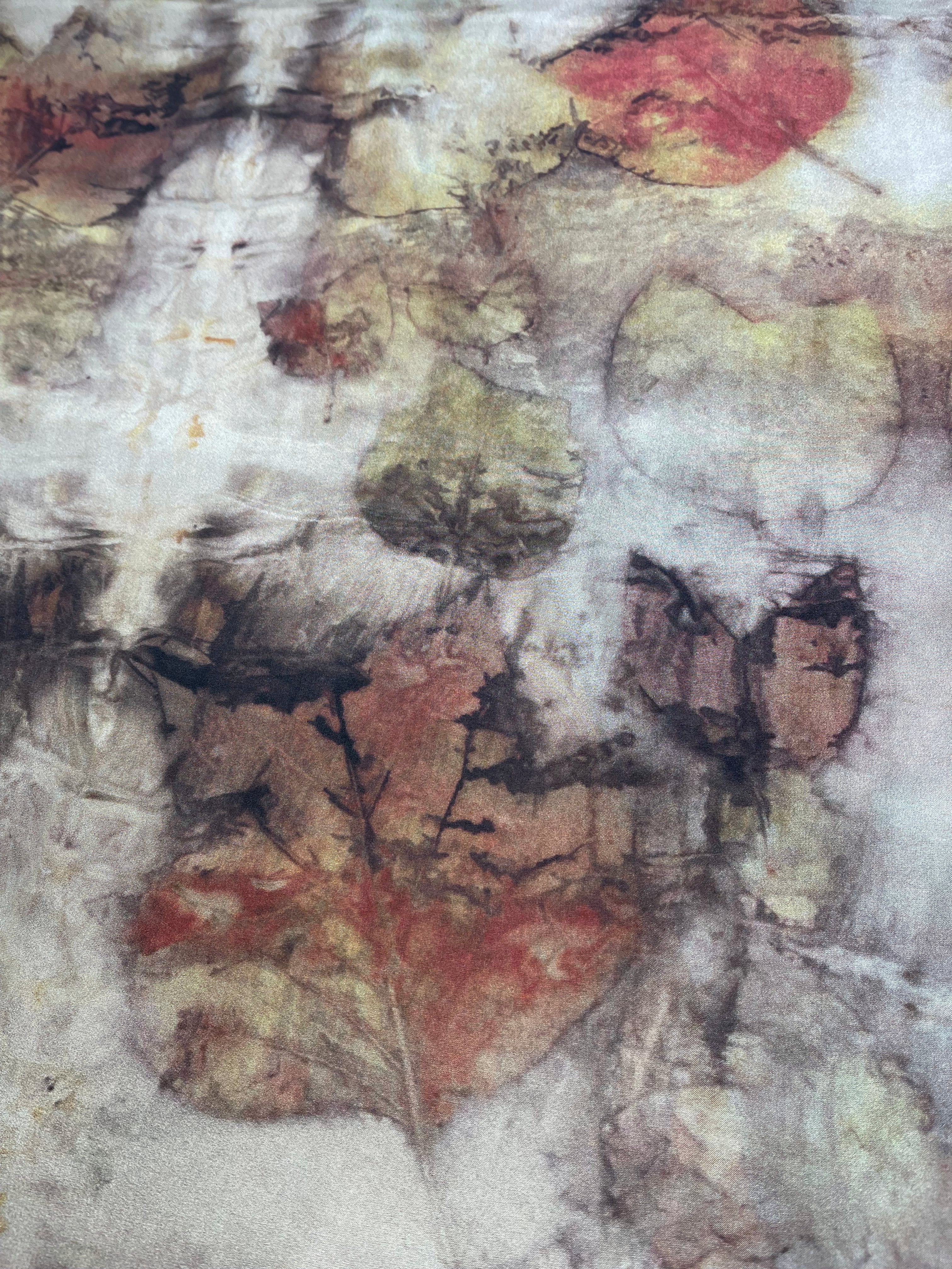 Copper Rust Silk Scarf Tulip Tree Eco Print | Engayla