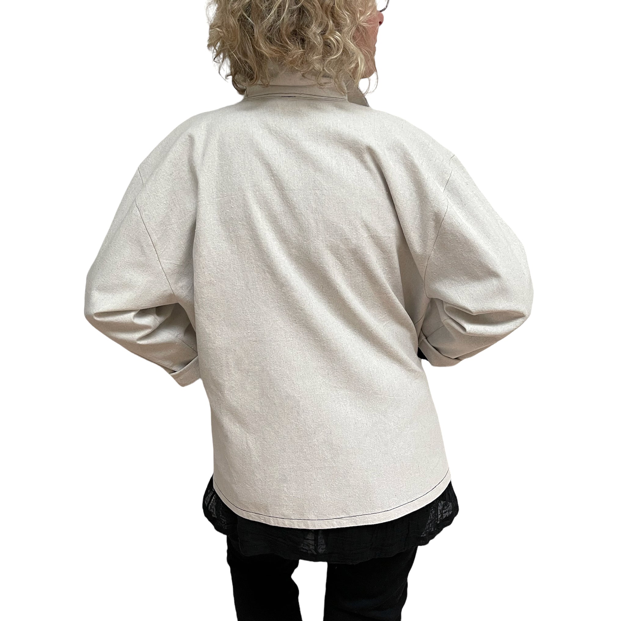 Cotton Canvas Jacket Vintage Button Durable