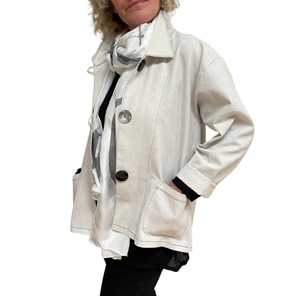 Cotton Canvas Jacket Vintage Button Durable