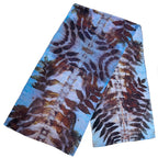 Blue Maroon Eco Print Silk Scarf Black Walnut Botanical | Engayla