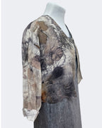 Plant Print Silk Bolero Jacket Eco Dyed Natural Engayla