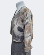 Plant Print Silk Bolero Jacket Eco Dyed Natural Engayla