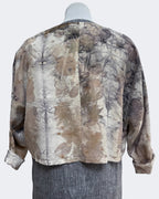 Plant Print Silk Bolero Jacket Eco Dyed Natural Engayla