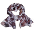 Eggplant Purple Eco Print Silk Scarf Natural Dye, handmade in Seattle by Angela Ehrig