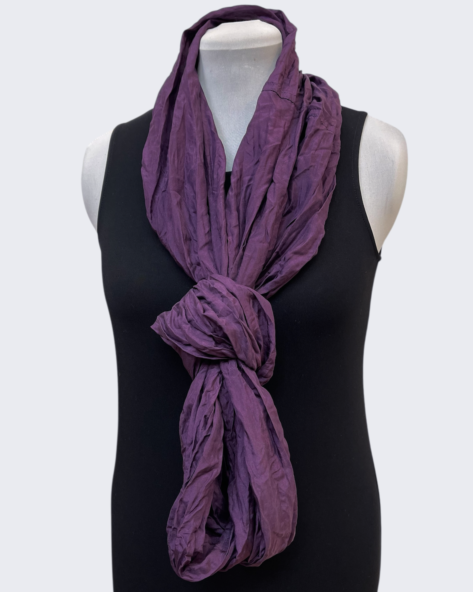 Eggplant Habotai Silk Infinity Scarf 88 Inch Loop | Engayla