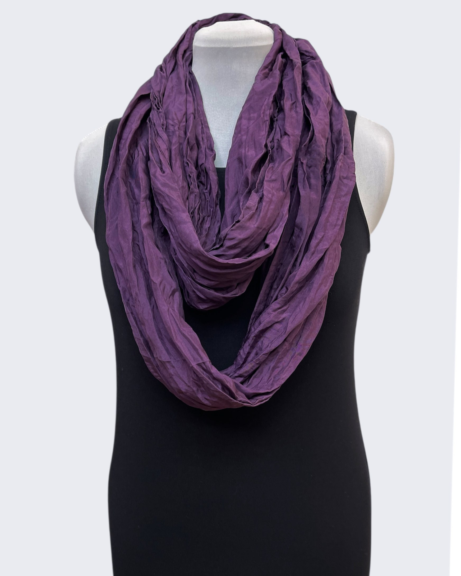 Eggplant Habotai Silk Infinity Scarf 88 Inch Loop | Engayla