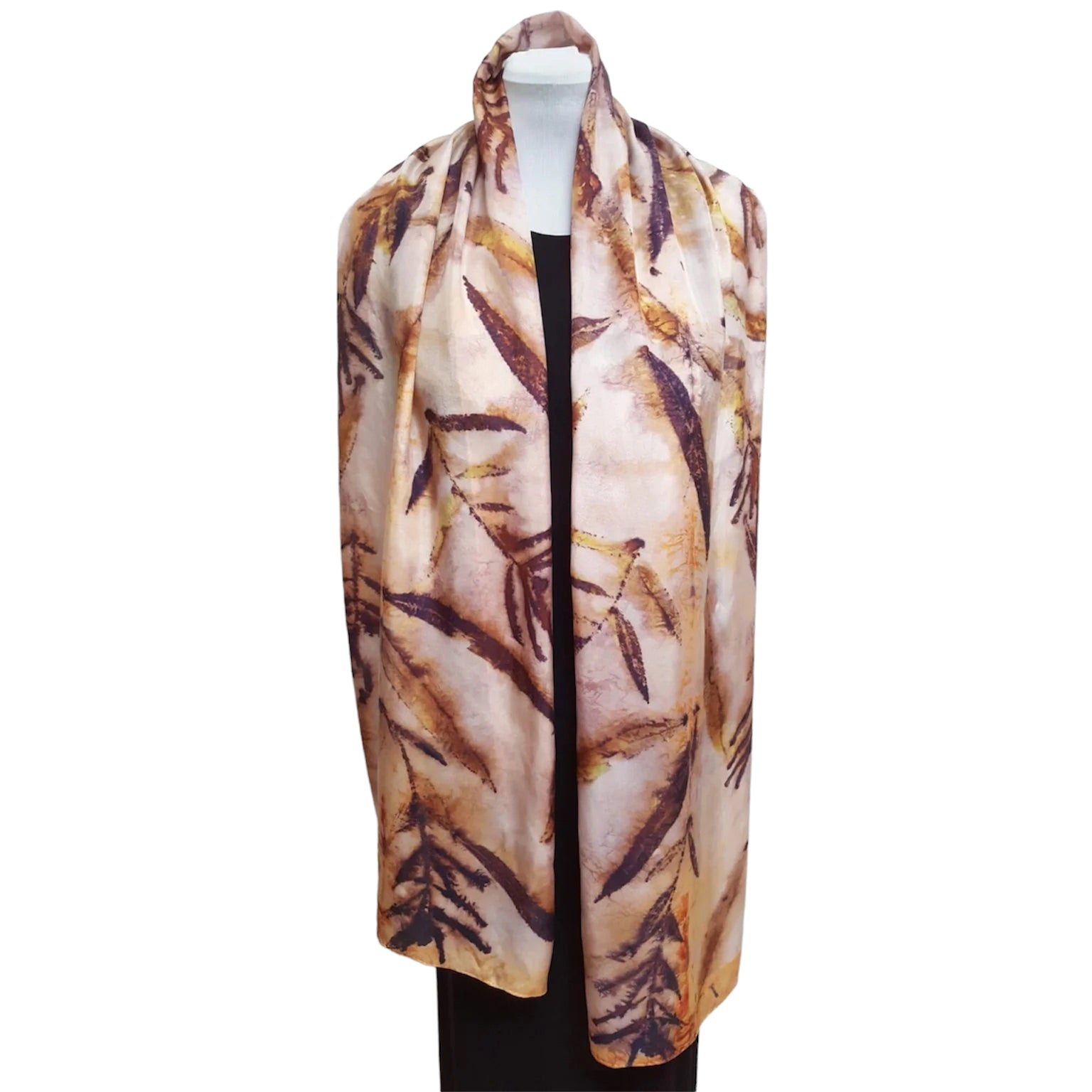 Fireweed Eco Print Silk Scarf Natural Dye Botanical | Engayla