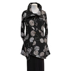 Grey Circle Knit Asymmetrical Jacket Vintage Buttons Engayla