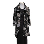 Grey Circle Knit Asymmetrical Jacket Vintage Buttons Engayla