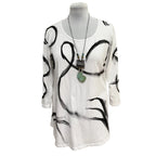 Black Art Tunic: Hand-Painted Cotton Tee