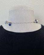 Lapis Turquoise Pearl Sterling Silver Choker Necklace | Engayla