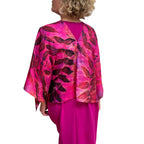 Pink Silk Occasion Wrap: Walnut Eco-Print Poncho