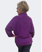 Purple Linen Viscose Boyfriend Shirt Hand Dyed | Engayla