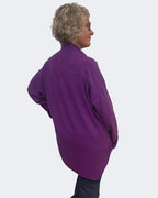 Purple Linen Viscose Boyfriend Shirt Hand Dyed | Engayla