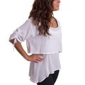 White Cotton Gauze Tank Top Set Cropped Layer, handmade in Seattle by Angela Ehrig