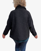 Black White Windowpane Wool Jacket Relaxed Fit | Engayla