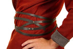 Black Leather Wrap Belt Four-Wrap Steel Ball Snap | Engayla