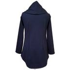 Black Knit Asymmetrical Moto Jacket Silver Zip Tencel | Engayla
