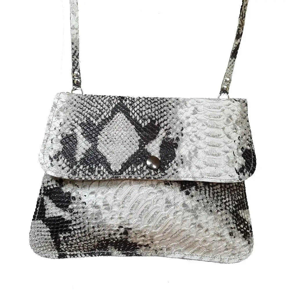 Scale Embossed Leather Crossbody Purse Snap Closure | Engayla