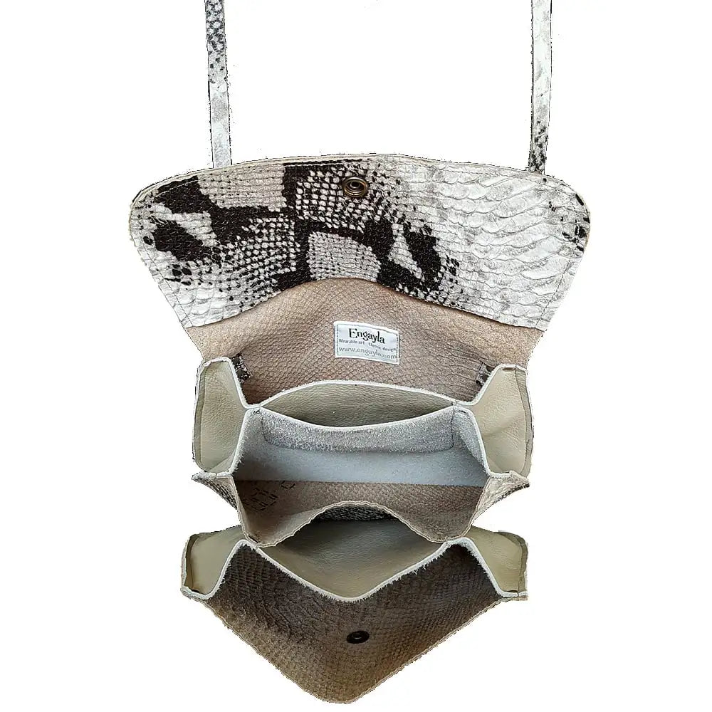 Scale Embossed Leather Crossbody Purse Snap Closure | Engayla