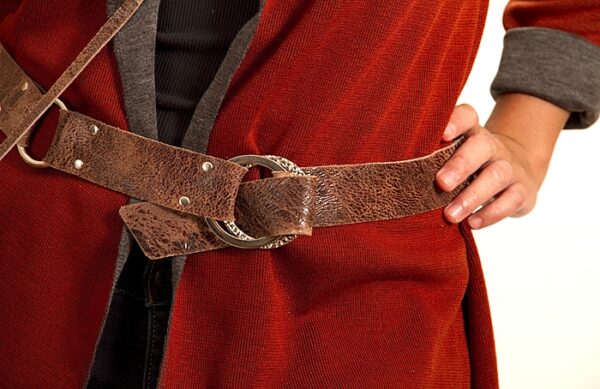 Distressed brown cowhide belt