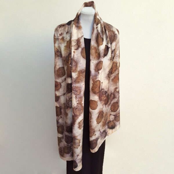 Smokebush eco dyed silk scarf (one-of-a-kind)