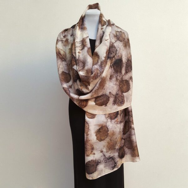 Smokebush eco dyed silk scarf (one-of-a-kind)
