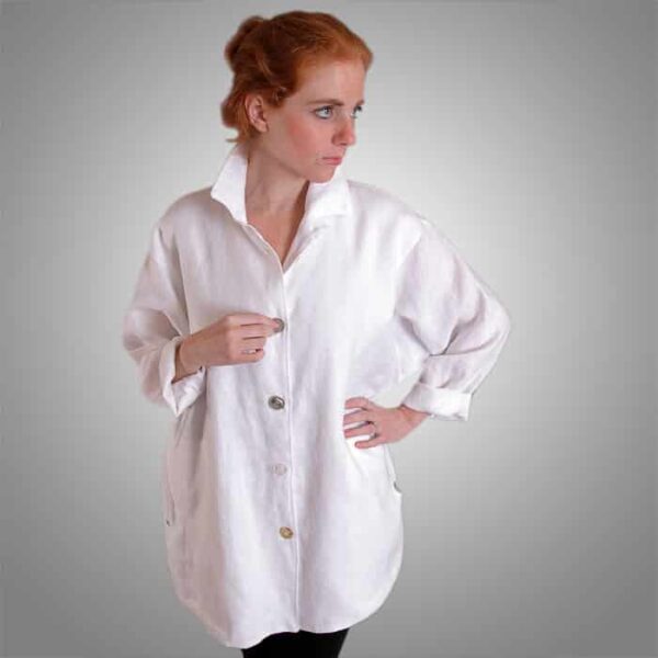 White linen shirt jacket