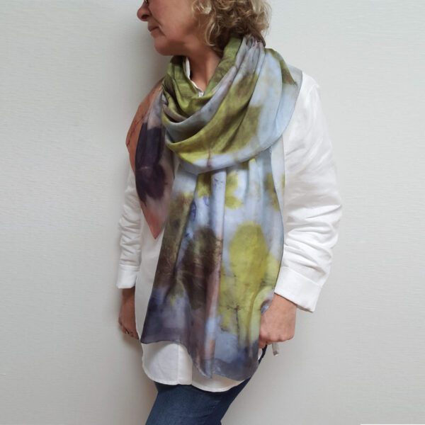 Chestnut eco dyed silk scarf